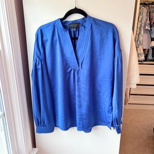 Nordstrom blue silk blouse